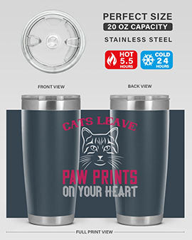 cats leave paw prints on your heart Style 39#- cat- Tumbler