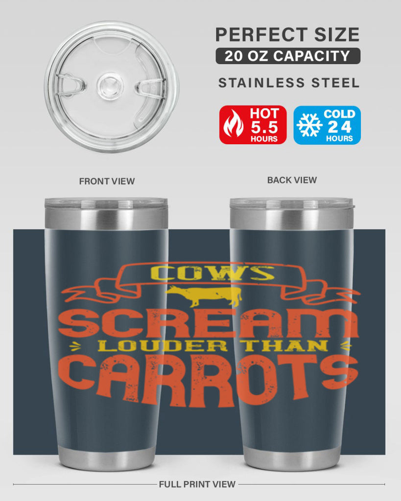 cows scream louder than carrots 71#- vegan- Tumbler