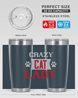 crazy cat lady Style 44#- cat- Tumbler