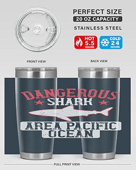 dangerous shark area pacific ocean Style 92#- shark  fish- Tumbler