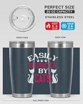 easily distracted by cats Style 46#- cat- Tumbler