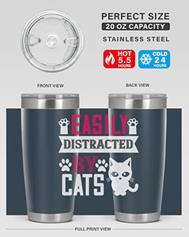 easily distracted by cats Style 47#- cat- Tumbler