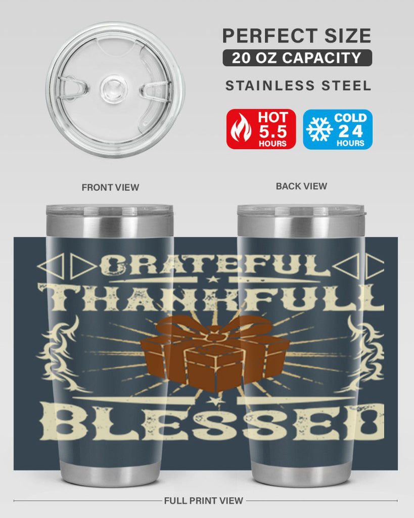 grateful thankfull blessed 40#- thanksgiving- Tumbler