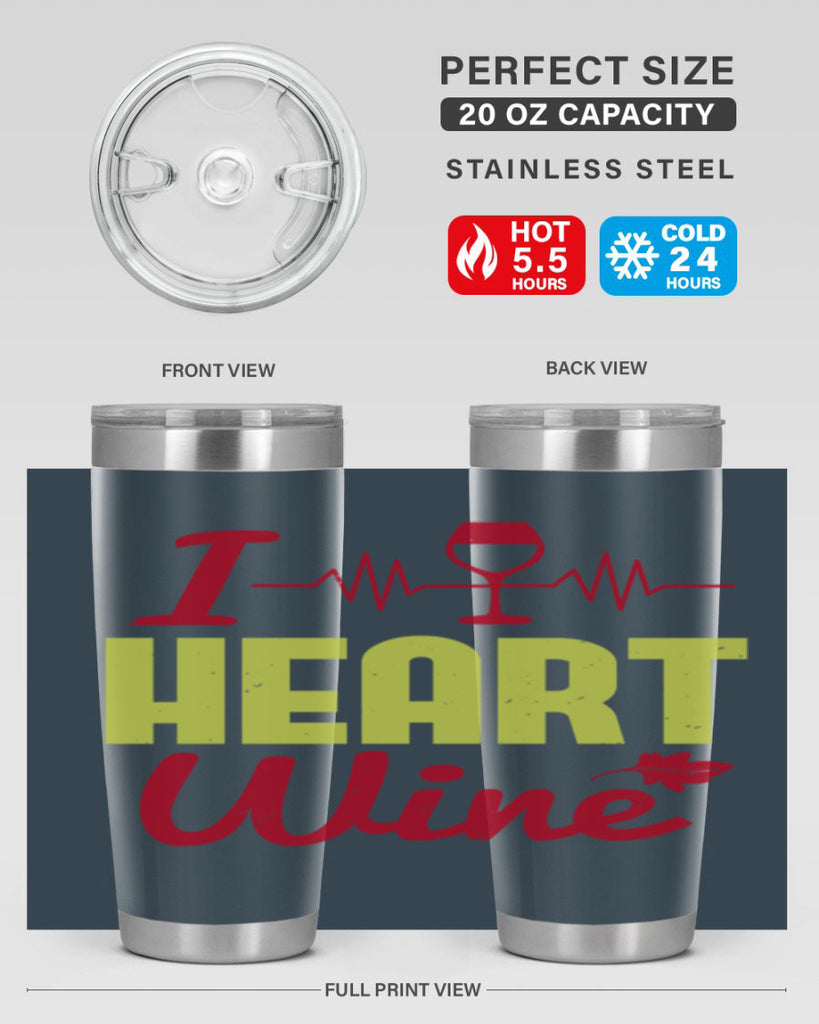 i heart wine 211#- wine- Tumbler