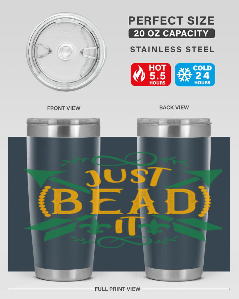 just bead it 56#- mardi gras- Tumbler