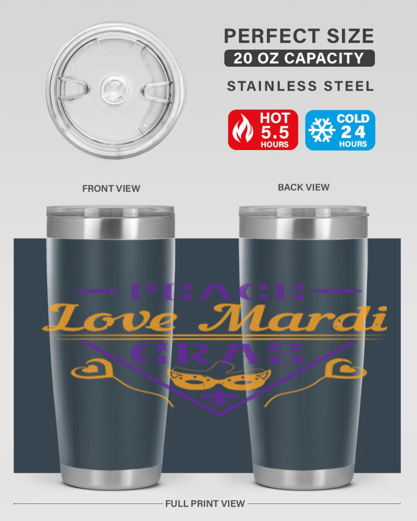 peace love mardi gras 39#- mardi gras- Tumbler