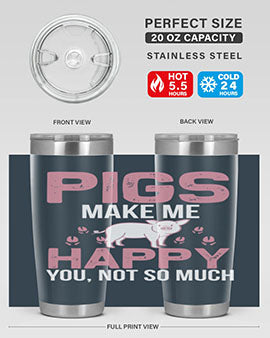 pigs make me happy Style 35#- pig- Tumbler