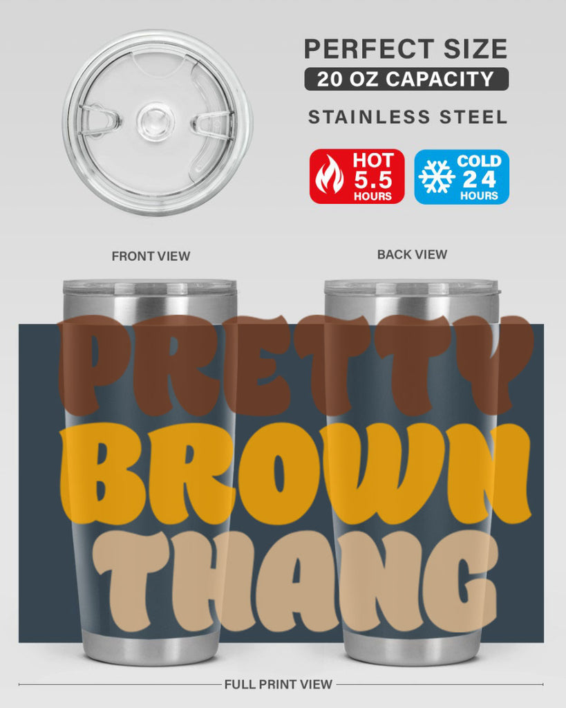 pretty  brown thang 52#- black words phrases- Cotton Tank