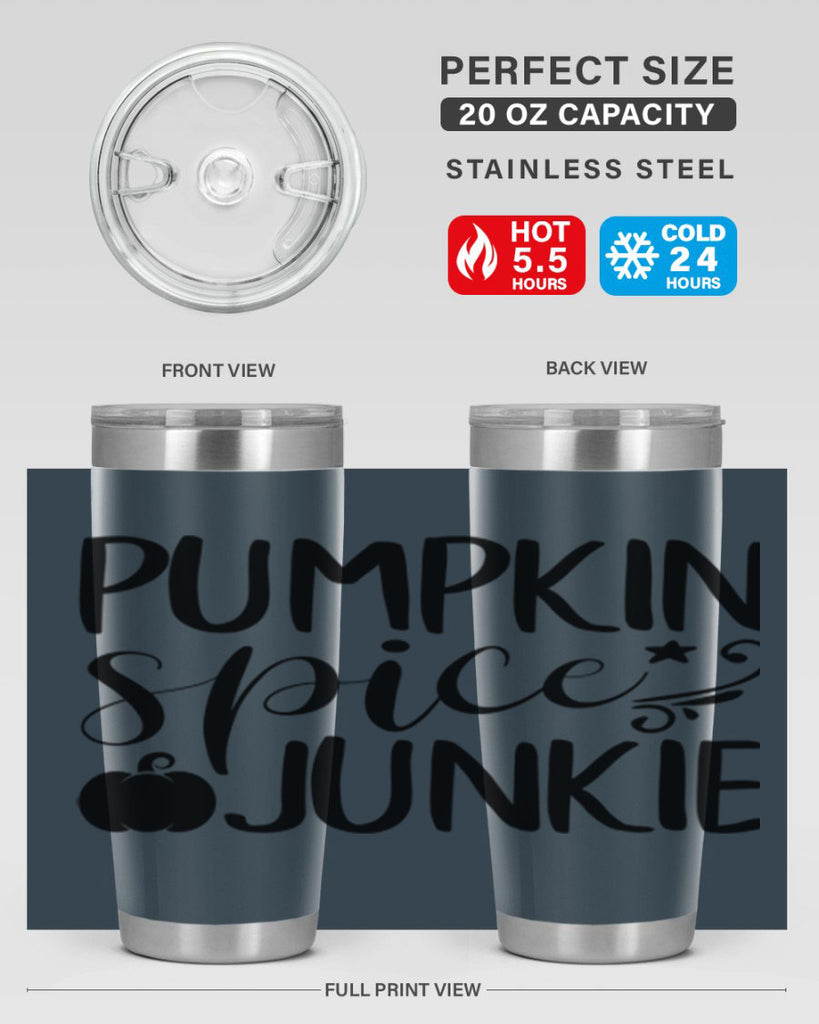 pumpkin spice junkie 548#- fall- Tumbler