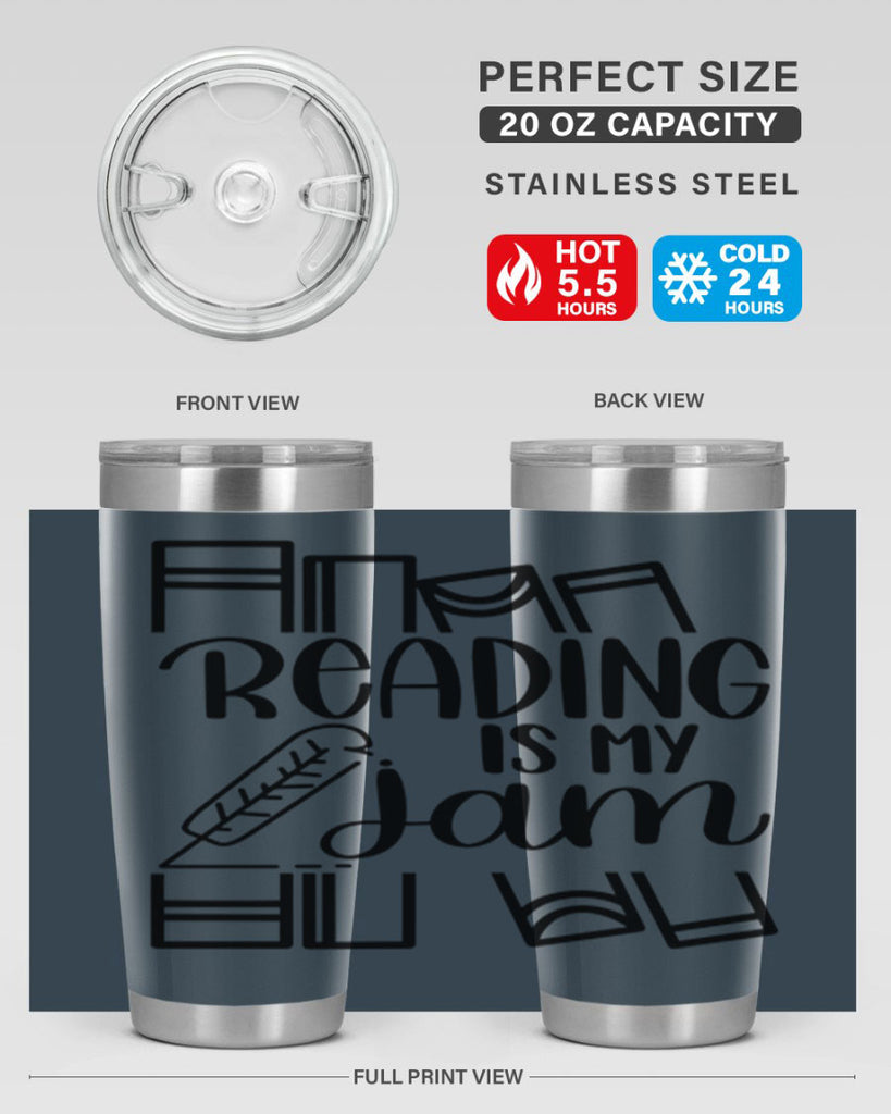 reading is my jam 29#- reading- Tumbler