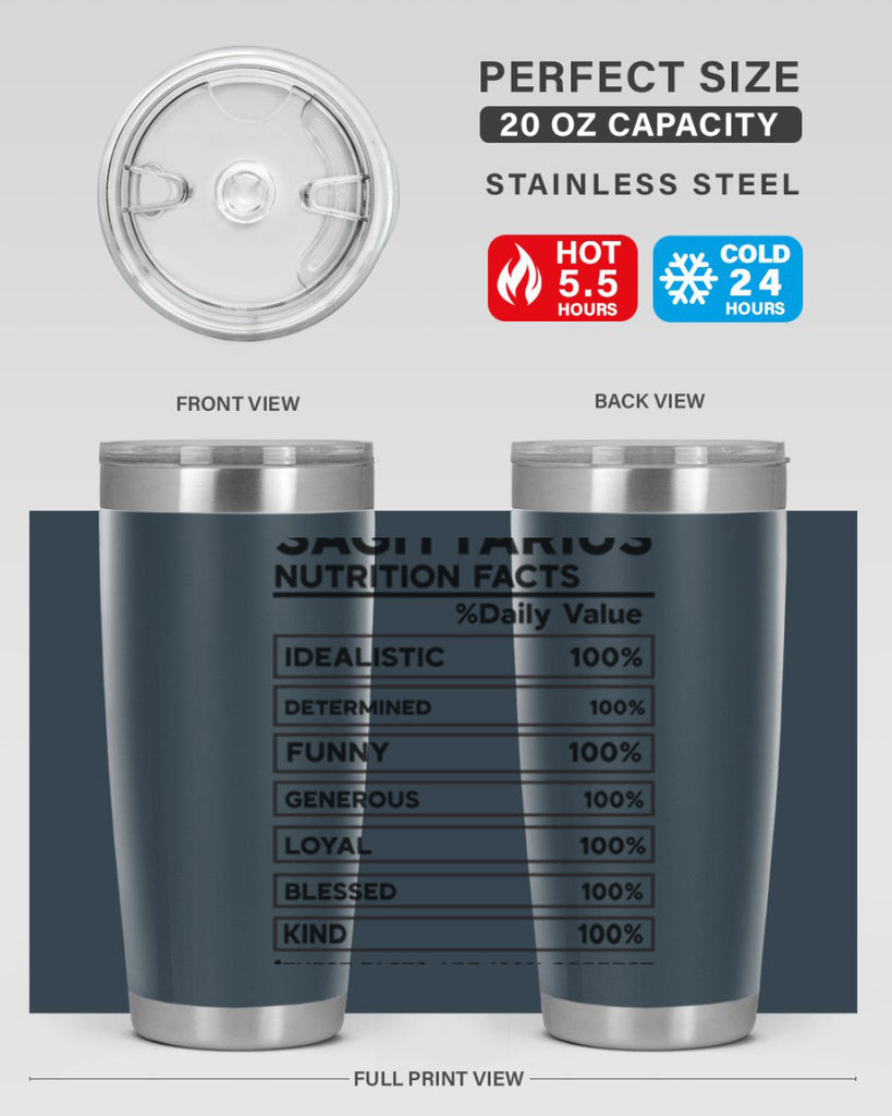 sagittarius Nutrition Facts 400#- zodiac- Tumbler