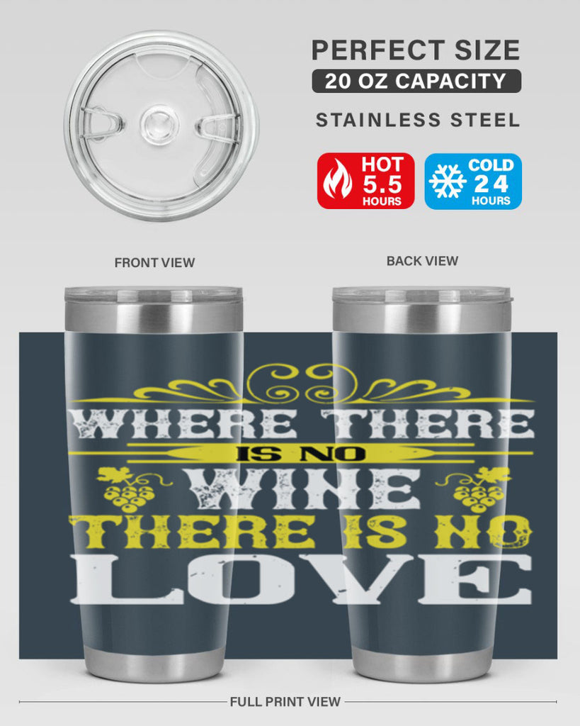 where there is no wine there is no love 8#- wine- Tumbler