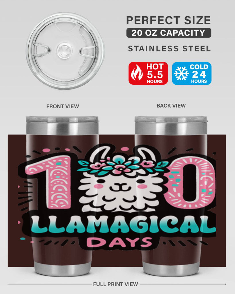 100 Llamagical Days Sublimation 35#- 100 days of school- Tumbler