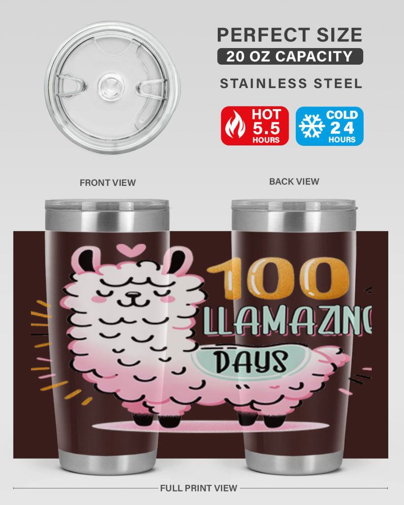 100th Day of School Llama 39#- 100 days of school- Tumbler