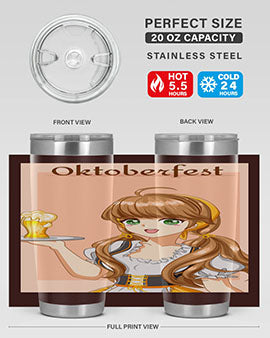 A beautiful girl with beer happy at celebrating the oktoberfest 87#- anime- Tumbler