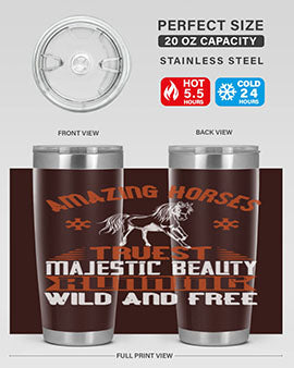 Amazing horses Truest Majestic Beauty Running wild and free Style 23#- horse- Tumbler