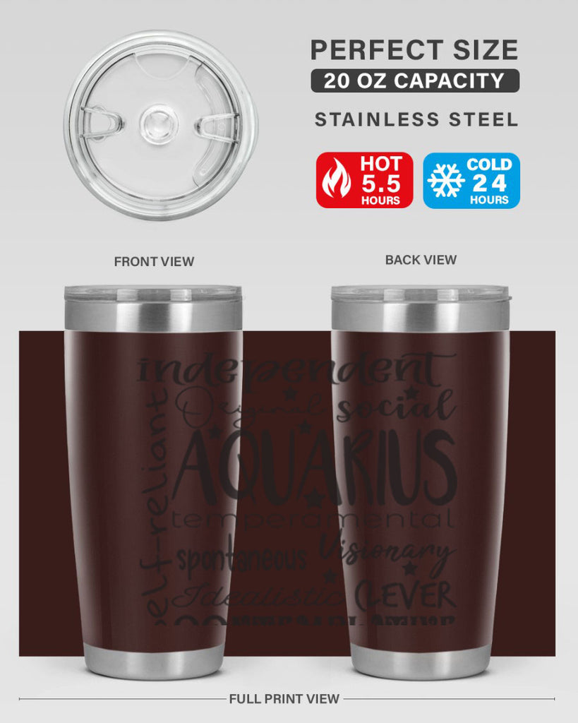 Aquarius 563#- zodiac- Tumbler