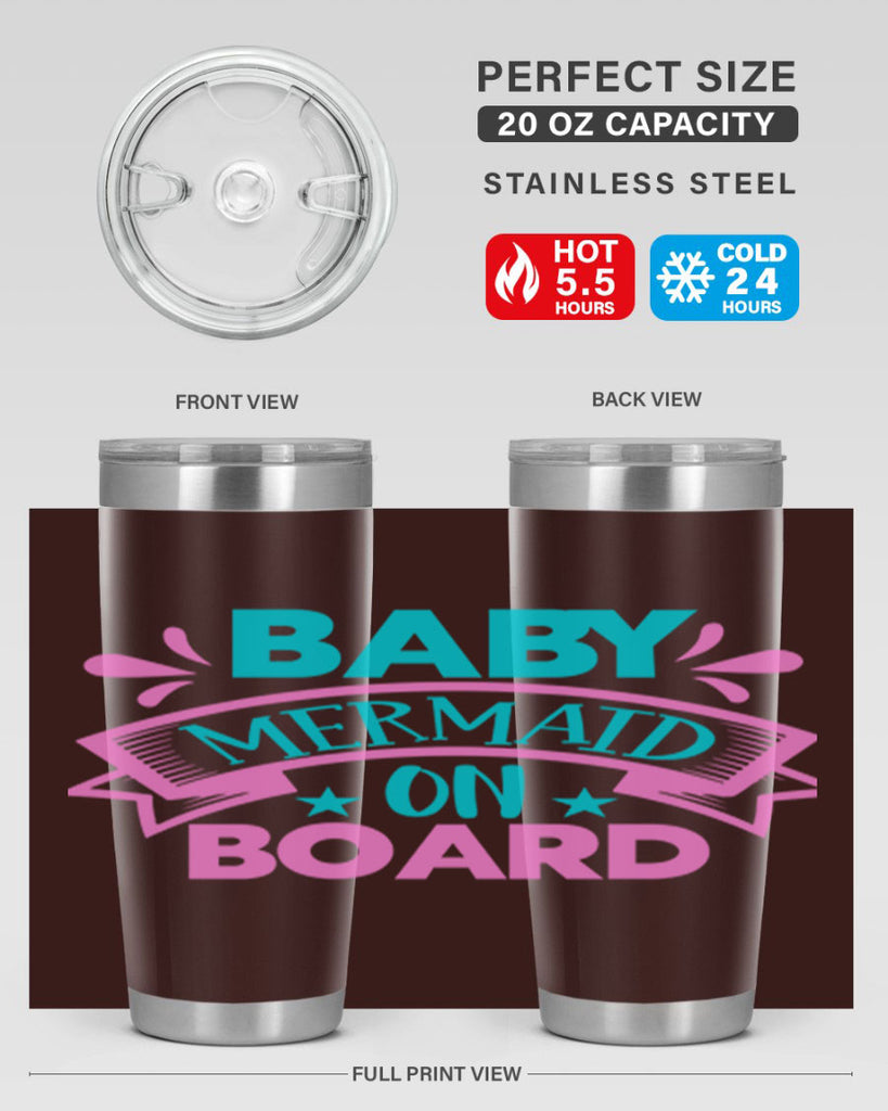 Baby Mermaid On Board 27#- mermaid- Tumbler