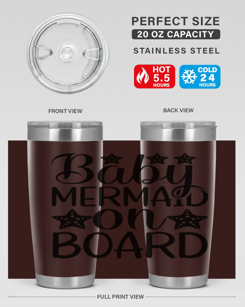 Baby Mermaid On Board 32#- mermaid- Tumbler