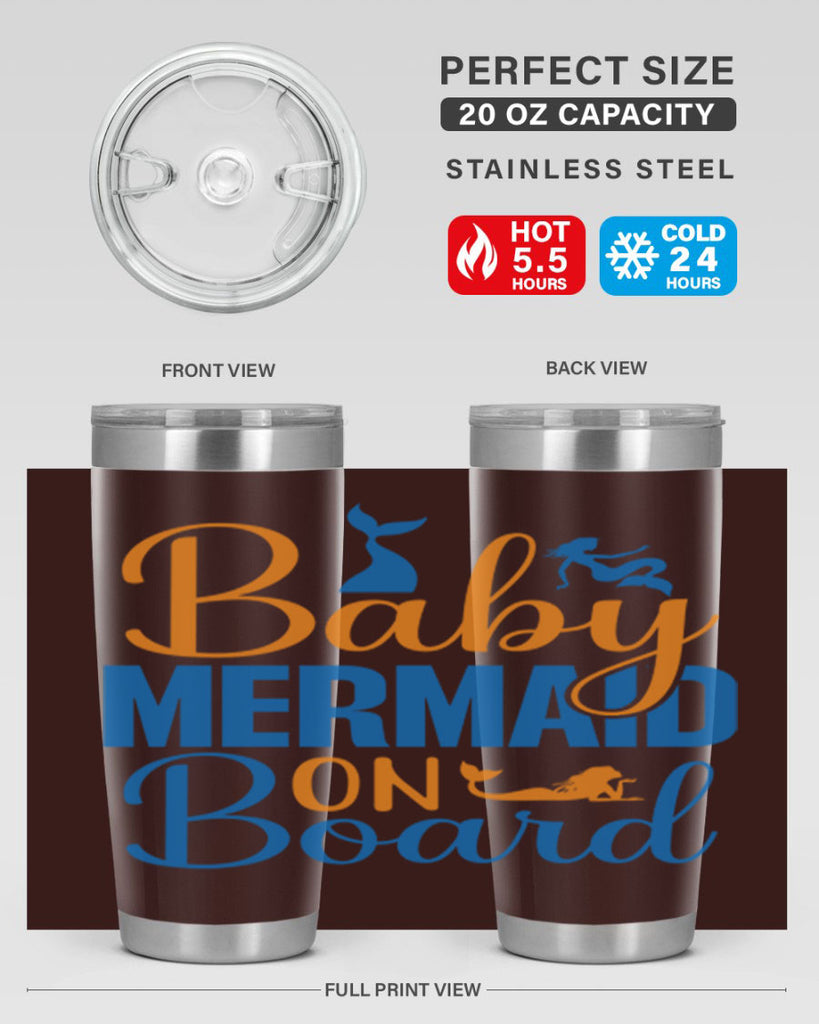 Baby Mermaid on Board 28#- mermaid- Tumbler