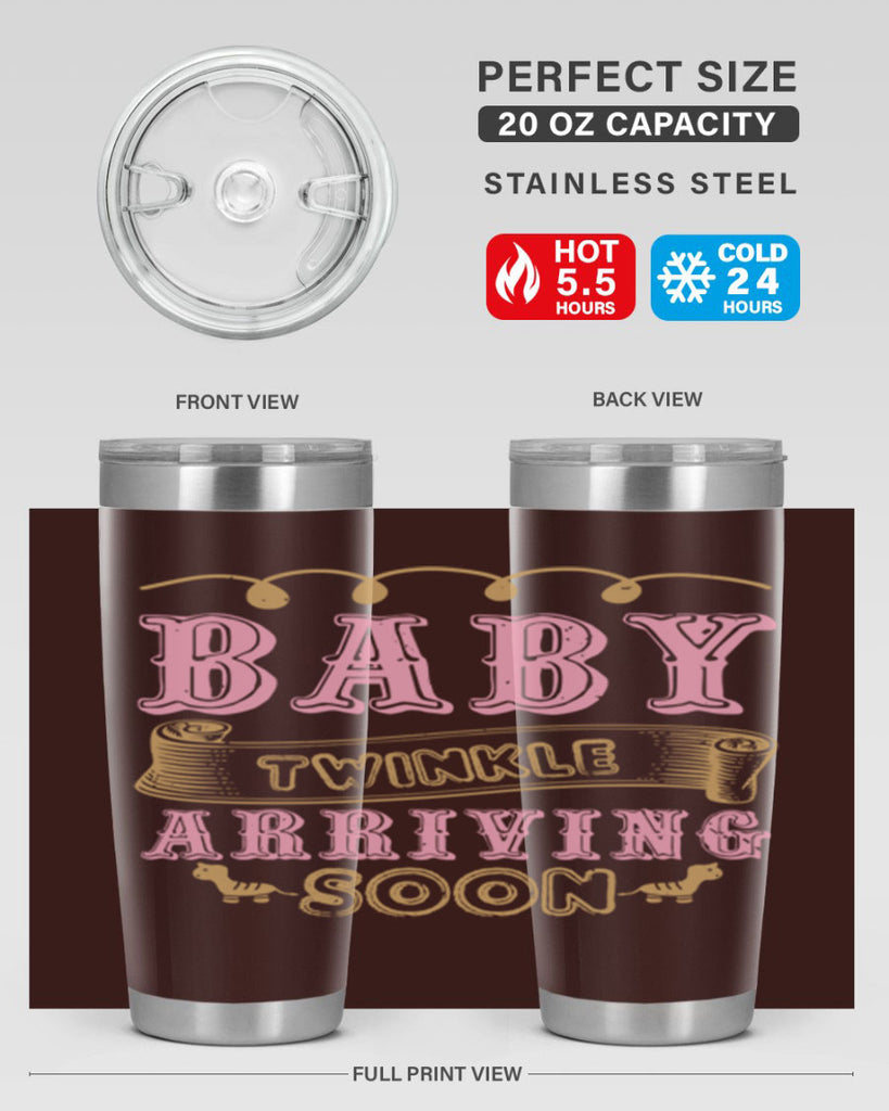 Baby Rwinkle arriving soon Style 48#- baby shower- tumbler