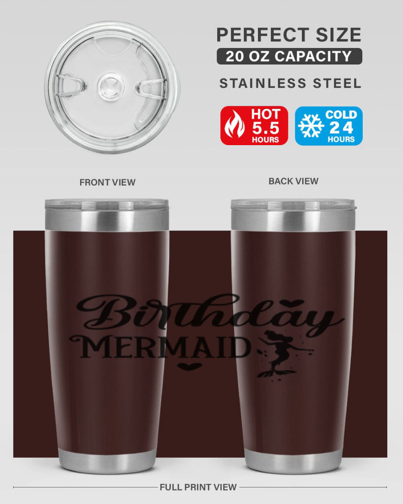 Birthday Mermaid 72#- mermaid- Tumbler