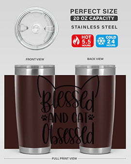 Blessed And Cat Obsessed Style 79#- cat- Tumbler