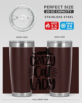 Crazy Cat Lady Style 92#- cat- Tumbler
