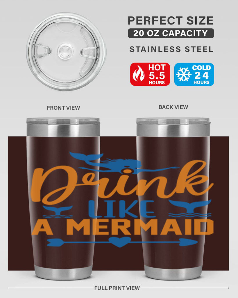 Drink Like a Mermaid 142#- mermaid- Tumbler