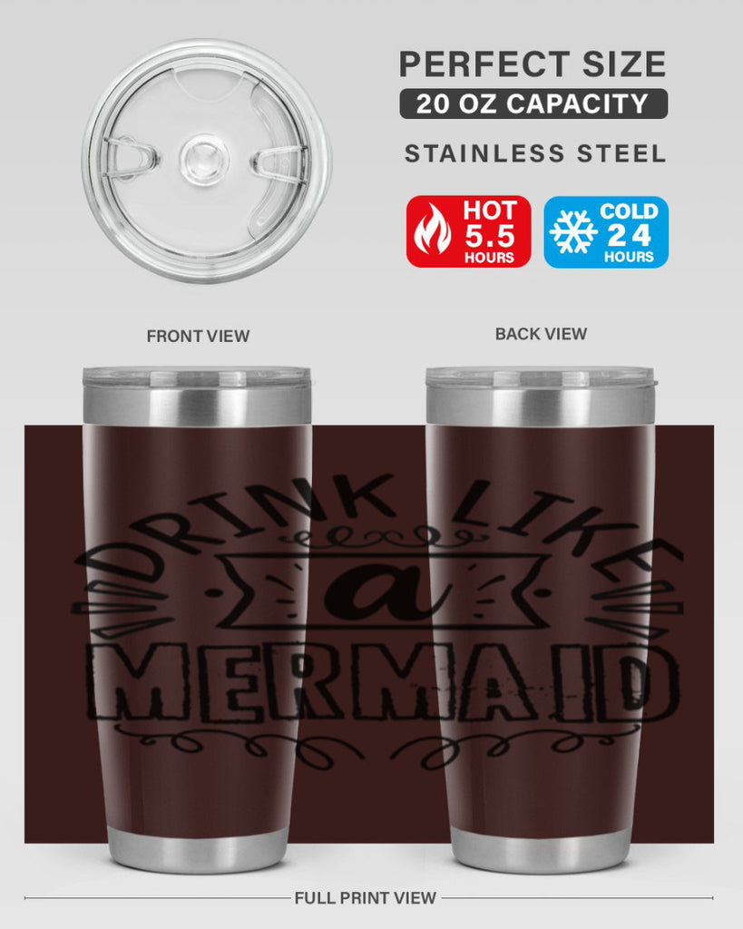 Drink like a mermaid 143#- mermaid- Tumbler