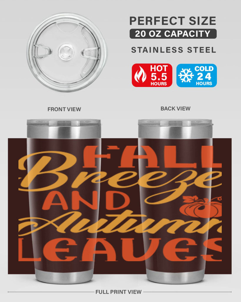 Fall Breeze and Autumn Leaves 92#- fall- Tumbler