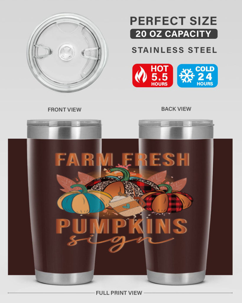 Farm Fresh Pumpkins Sign 175#- fall- Tumbler