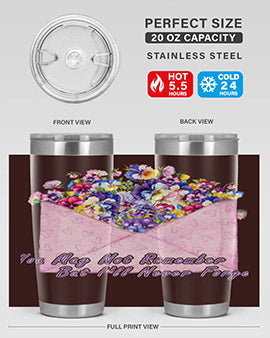 Floral Buerfly AlzheimerS Awareness 147#- alzheimers- Tumbler