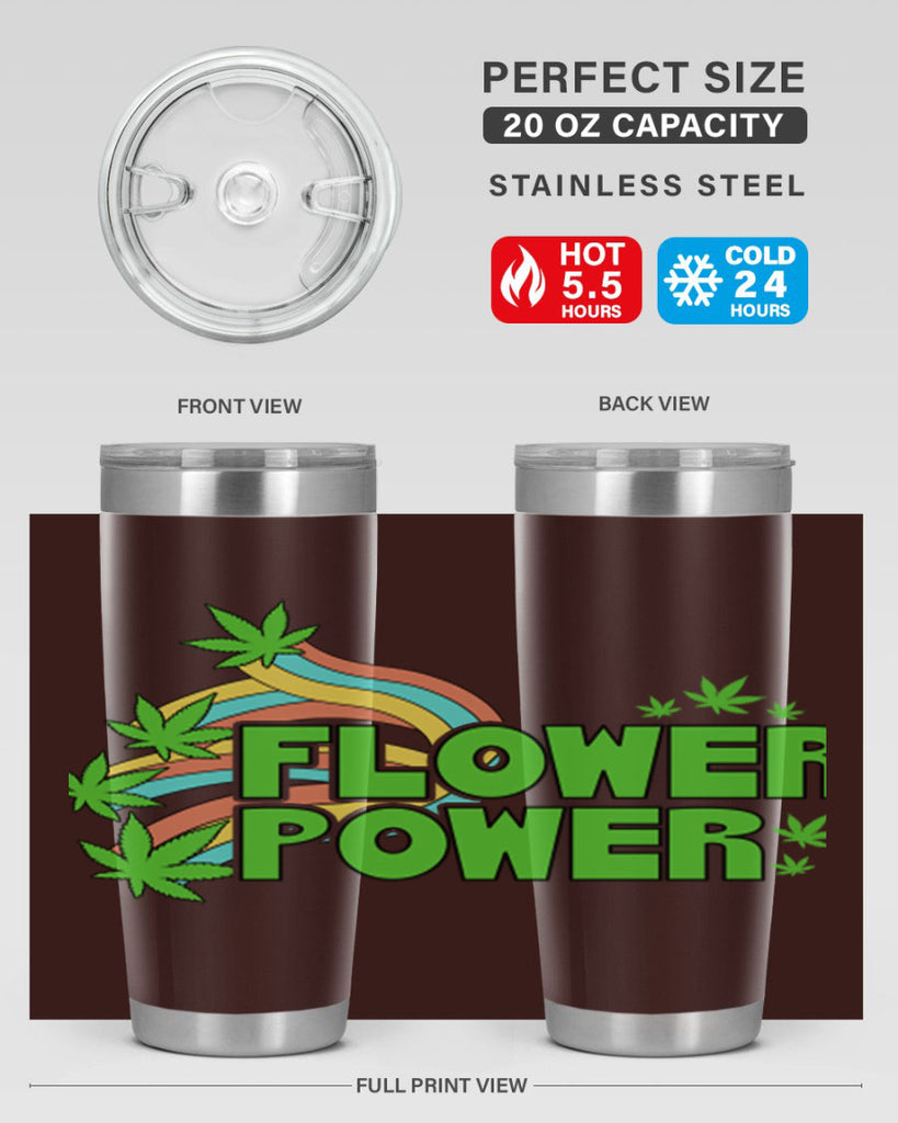 Flower Power Cannabis leaf 86#- marijuana- Tumbler