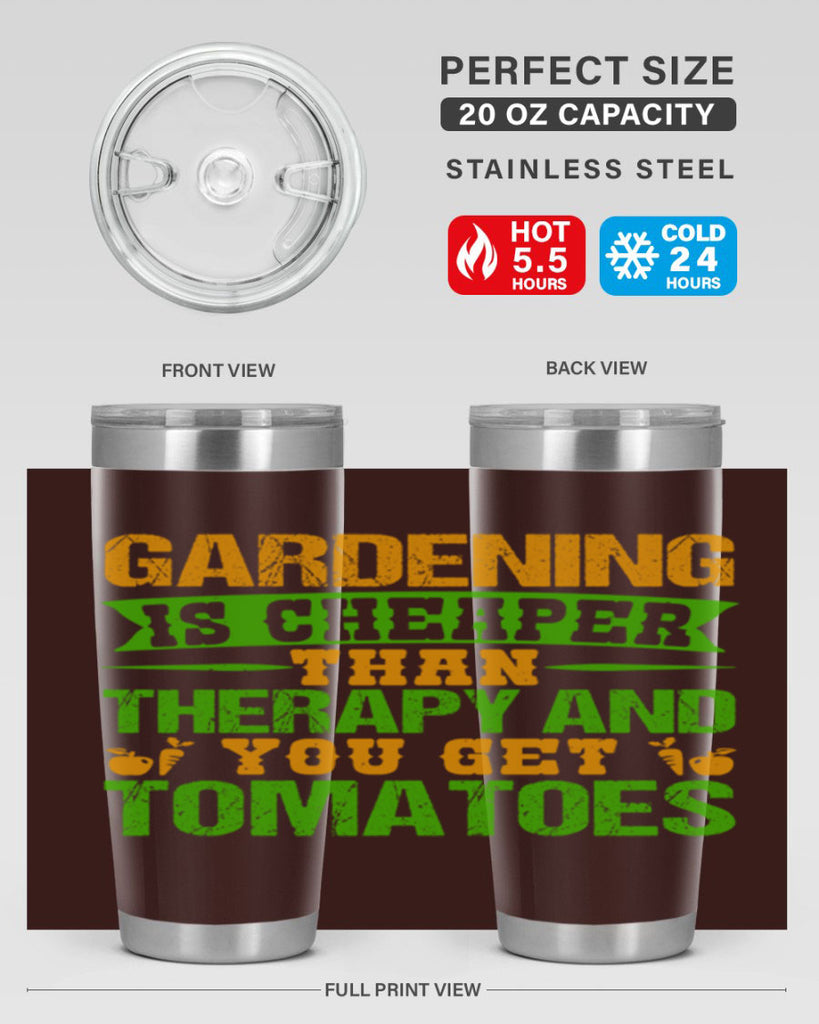 Gardening is cheaper than therapy 63#- farming and gardening- Tumbler