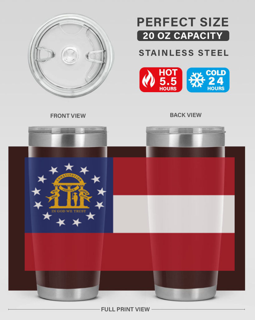 Georgia 42#- Us Flags- Tumbler