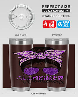 Girl Warrior Alzheimer Awareness 153#- alzheimers- Tumbler