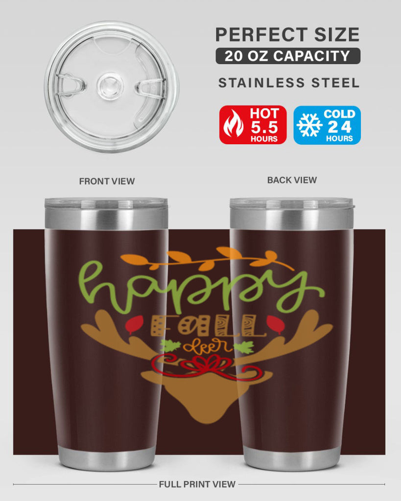 Happy Fall deer 219#- fall- Tumbler