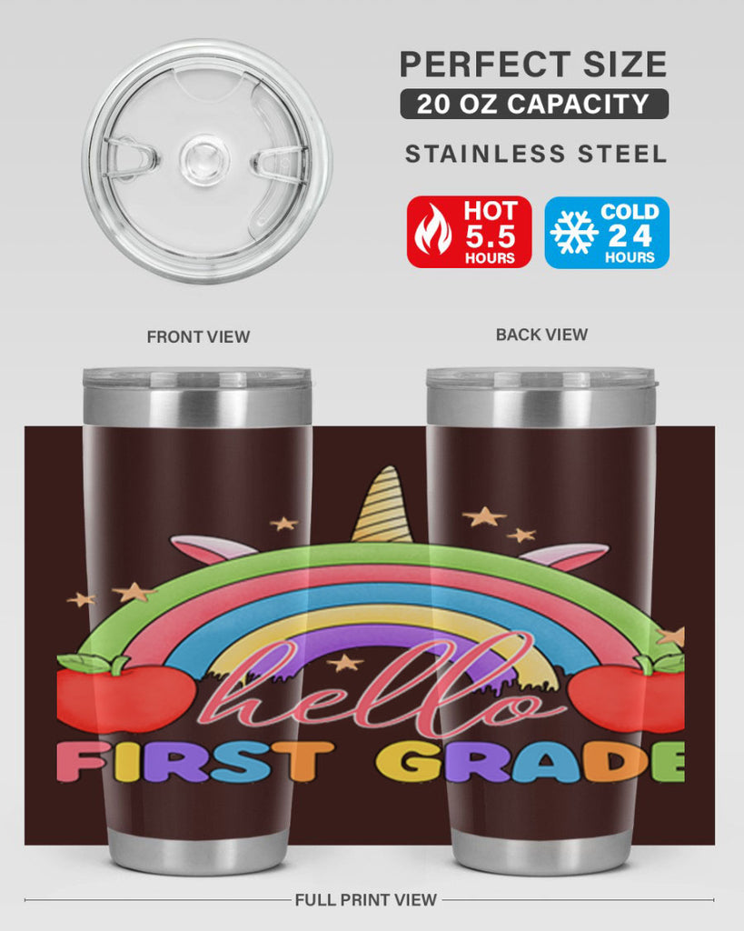 Hello 1st Grade Unicorn Rainbow 12#- 1st grade- Tumbler