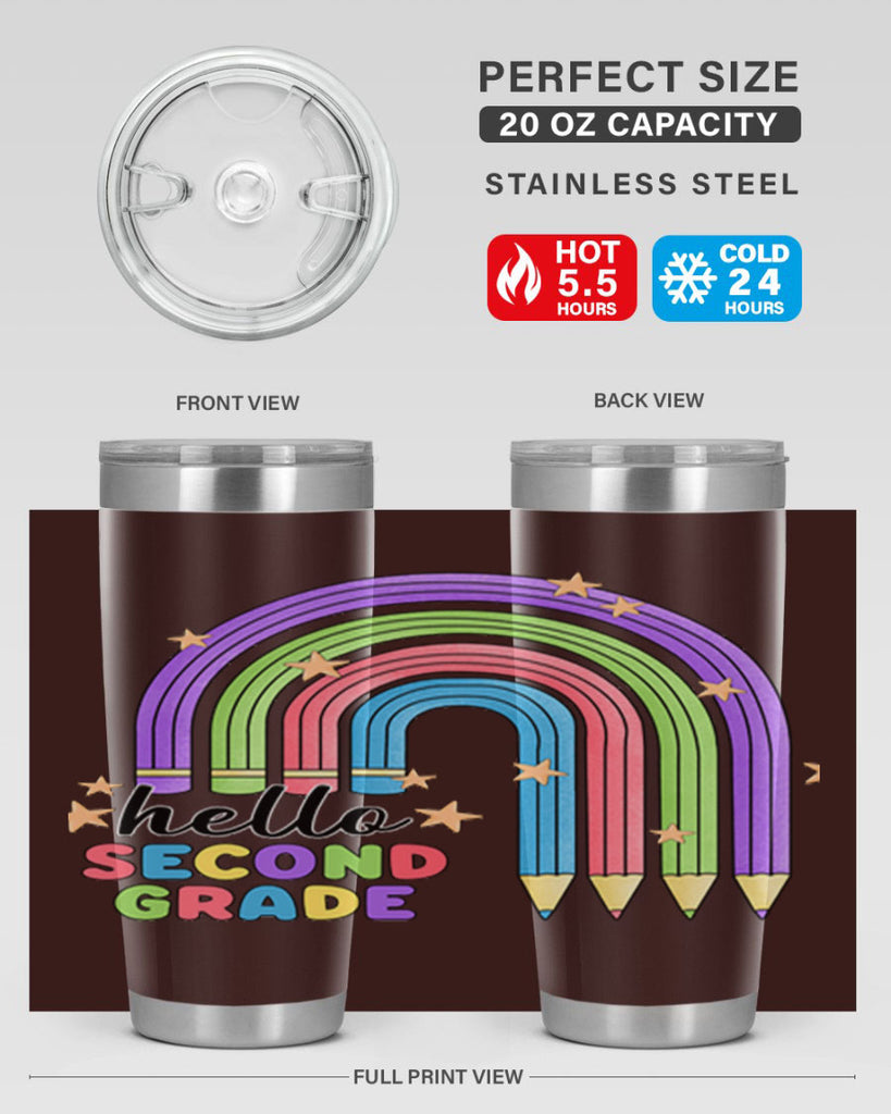 Hello 2nd Grade Pencil Rainbow 11#- second grade- Tumbler