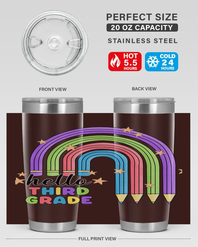 Hello 3rd Grade Pencil Rainbow 11#- 3rd grade- Tumbler