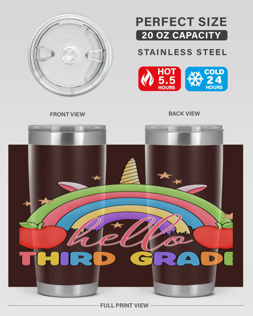 Hello 3rd Grade Unicorn Rainbow 13#- 3rd grade- Tumbler