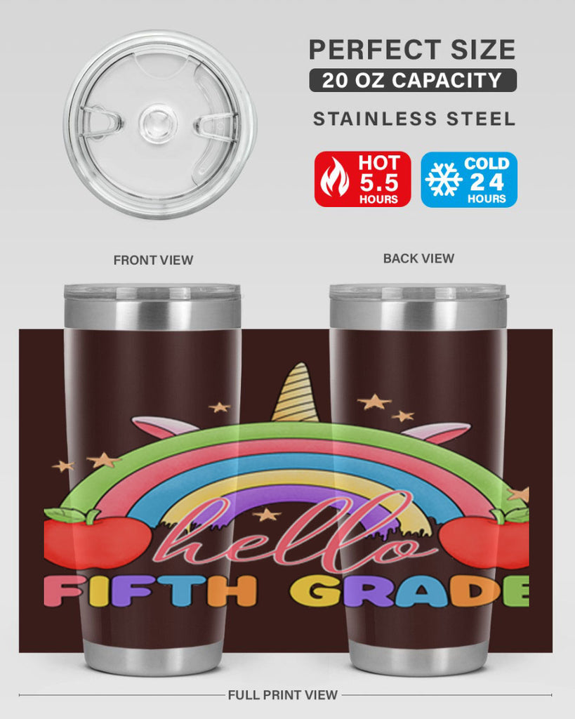 Hello 5th Grade Unicorn Rainbow 15#- 5th grade- Tumbler