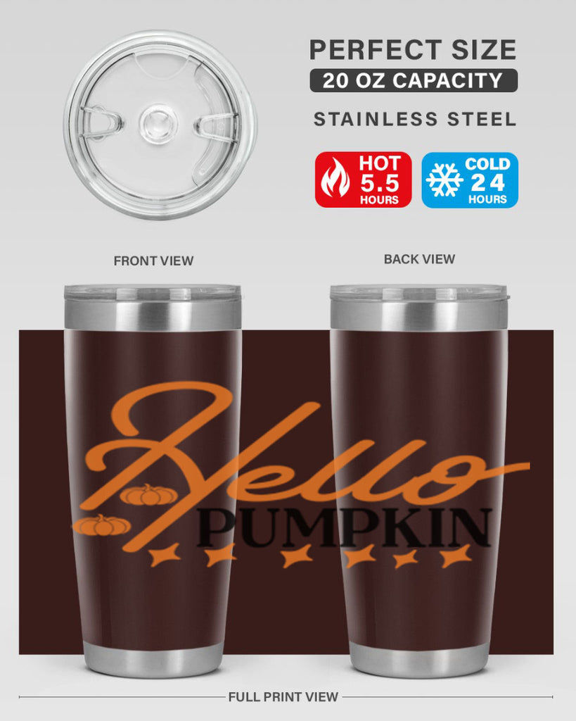 Hello Pumpkin 293#- fall- Tumbler