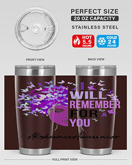 I Will Remember For You Alzheimer Awareness Womens Butterfly 181#- alzheimers- Tumbler