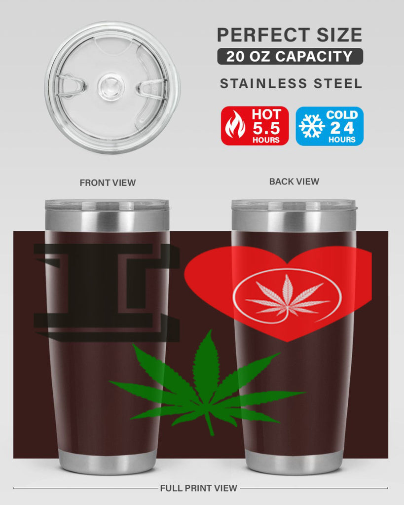 I love Cannabis heart 126#- marijuana- Tumbler