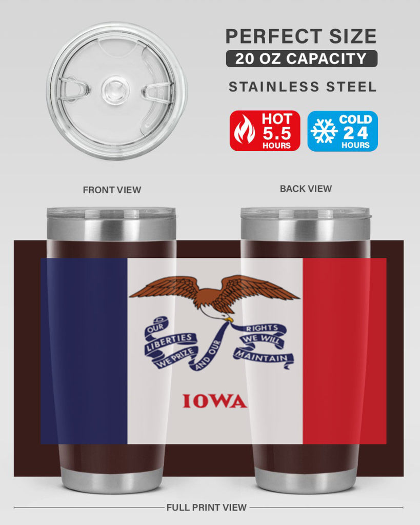 Iowa 37#- Us Flags- Tumbler