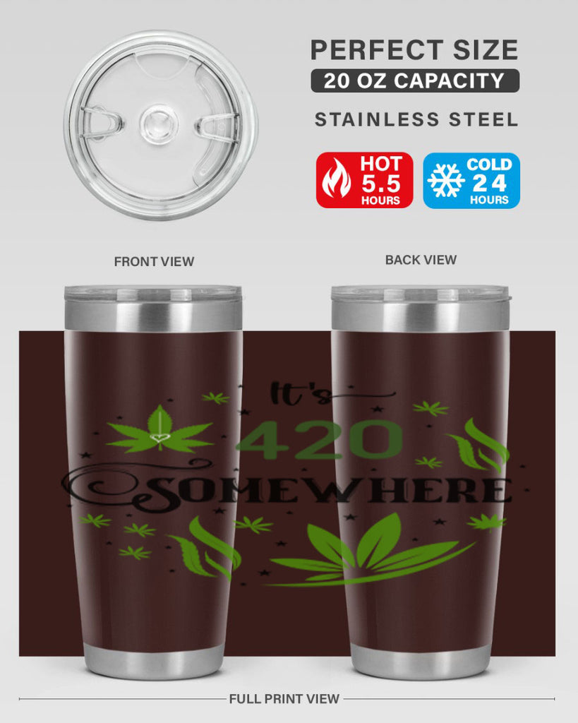 Its 420 Somewhere 156#- marijuana- Tumbler