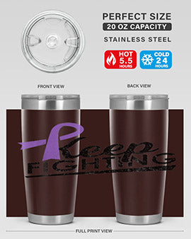 Keep Fighting Alzheimers Epilepsy Warrior Awareness Ribbon 190#- alzheimers- Tumbler