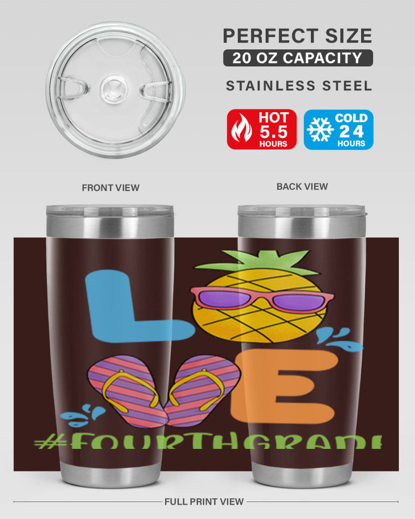 LOVE 4th Grade Summer Pineapple 18#- 4th  grade- Tumbler